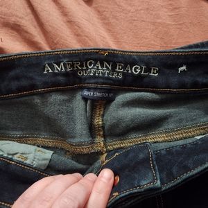 Size 14 short super stretch American Eagle Dark blue skinny jean